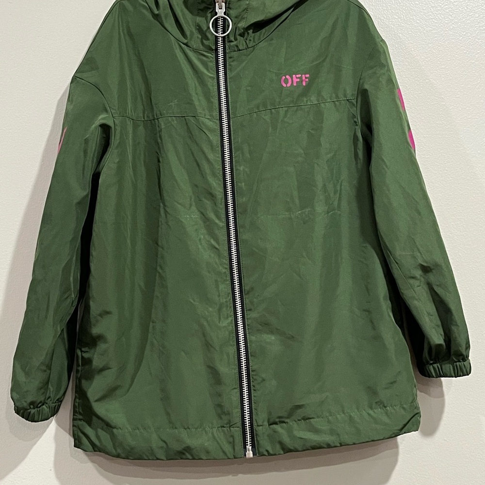 Little Girls’ Green Off-White with Pink Accents
